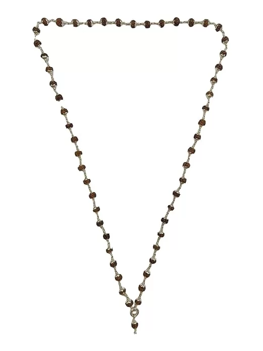 Original 925 Silver Rudraksha Mala (5 Mukhi, 6MM, 54 Beads, 27 Inchs) - Image 6