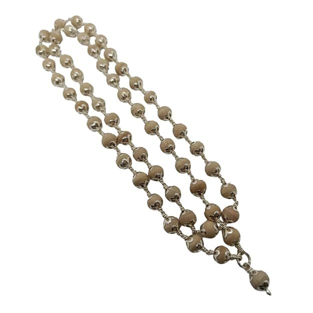 Original 925 Silver Tulsi Mala | Silver Thulasi Malai (8mm, 54+1 Beads, 30 Inchs) - Image 4