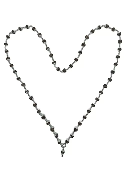 Original 925 Silver Rudraksha Mala (5 Mukhi, 6MM, 54 Beads, 27 Inchs) - Image 3