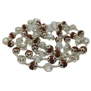925 Silver Rudraksha Sphatik Mala