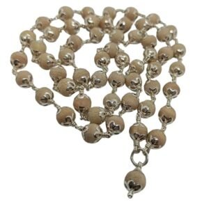 Original 925 Silver Tulsi Mala | Silver Thulasi Malai (8mm, 54+1 Beads, 30 Inchs)