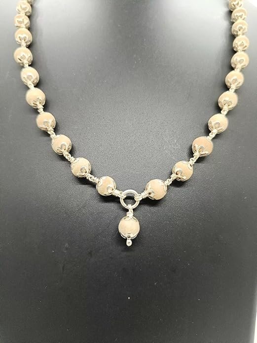 Original 925 Silver Tulsi Mala | Silver Thulasi Malai (8mm, 54+1 Beads, 30 Inchs) - Image 3