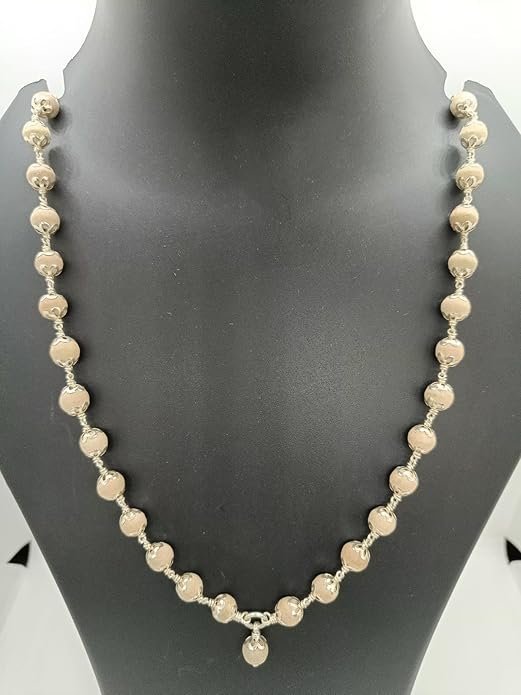 Original 925 Silver Tulsi Mala | Silver Thulasi Malai (8mm, 54+1 Beads, 30 Inchs) - Image 2