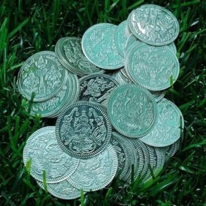 108 Silver Coins for Lakshmi Pooja | 925 Pure silver lakshmi coins for pooja (0.5 Gram x 108 Coins - 54 grams)