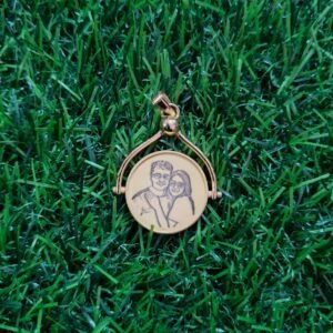 22K (916) Couple Photo & Couple Names Engraved Pendent (10 Gram)