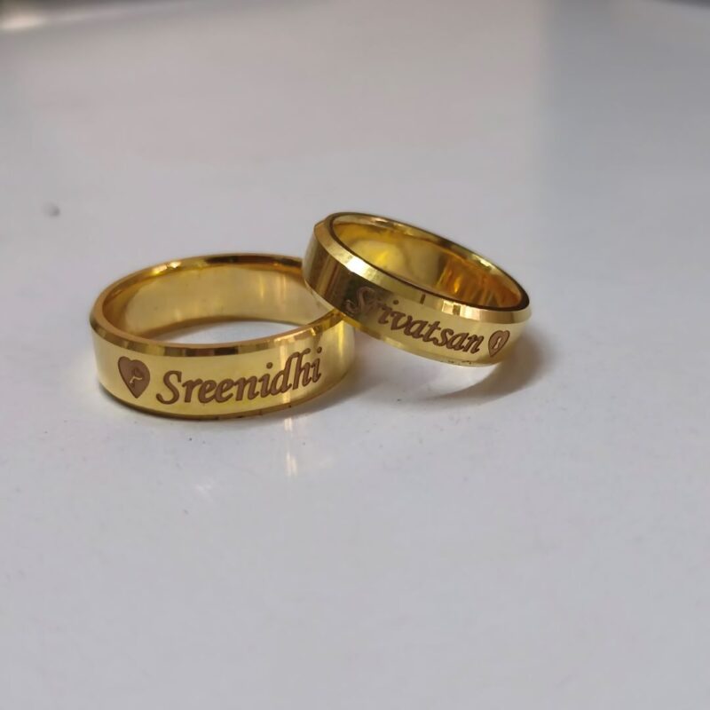 Buy Gold Double / Two Name Ring Gold Couple Ring Customized Letter Ring Gold  Personalized Name Ring Valentines Gift for Her Online in India - Etsy