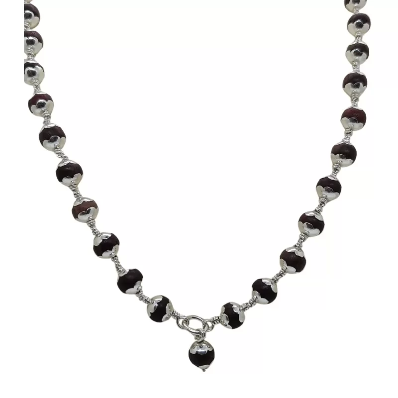 Original 925 Silver Sengali Malai with Cap (8MM, 30 inch, 54+1 Beads) - Image 4