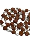 Original 925 Silver Rudraksha Mala (5 Mukhi, 8MM, 54 Beads, 26 Inchs)