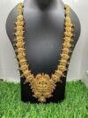 22k Gold plated Silver Long Necklace| 925 Silver Temple Jewellery Long Necklace For Women's & Girl's (80 Gram)
