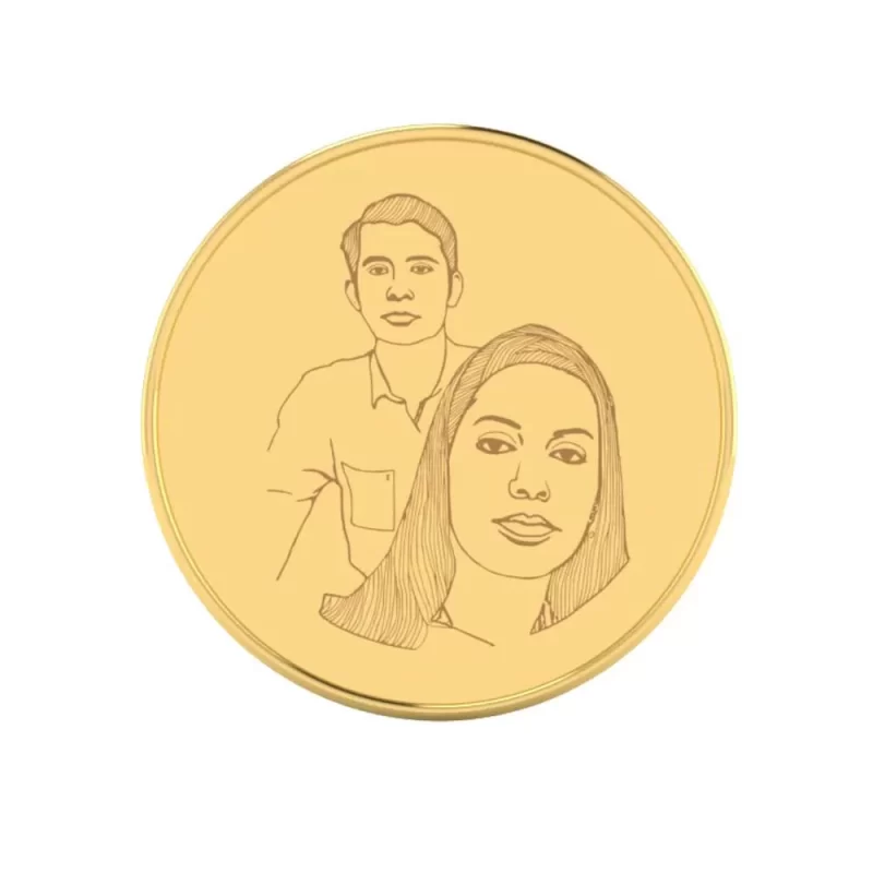 22K (916) Photo Engraved Gold Coin with BIS Hallmark (10 Gram) - Image 3