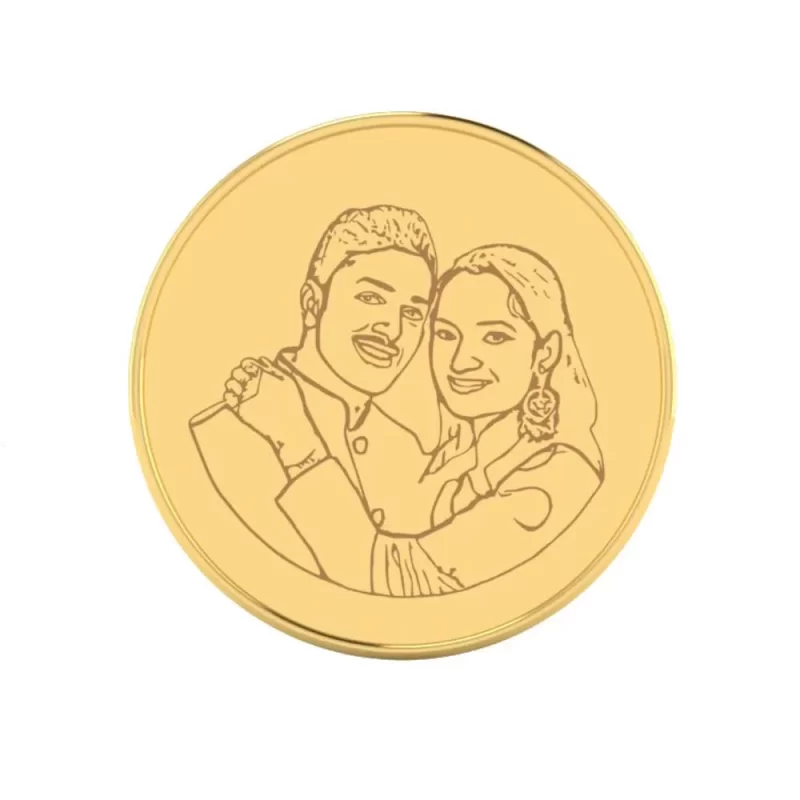 22K (916) Photo Engraved Gold Coin with BIS Hallmark (10 Gram) - Image 5