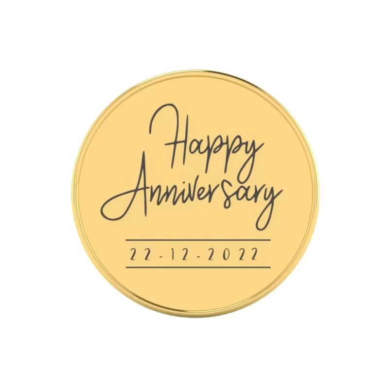 22K (916) Photo Engraved Gold Coin with BIS Hallmark (10 Gram) - Image 2