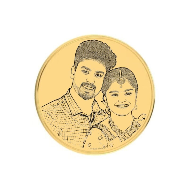 22K (916) Photo Engraved Gold Coin with BIS Hallmark (10 Gram) - Image 3