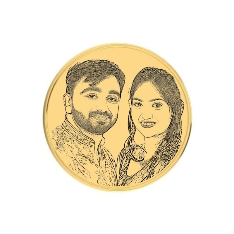 22K (916) Photo Engraved Gold Coin with BIS Hallmark (10 Gram) - Image 4