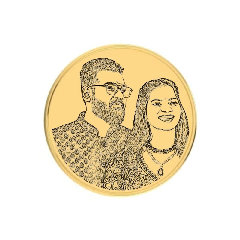 22K (916) Photo Engraved Gold Coin with BIS Hallmark (10 Gram)