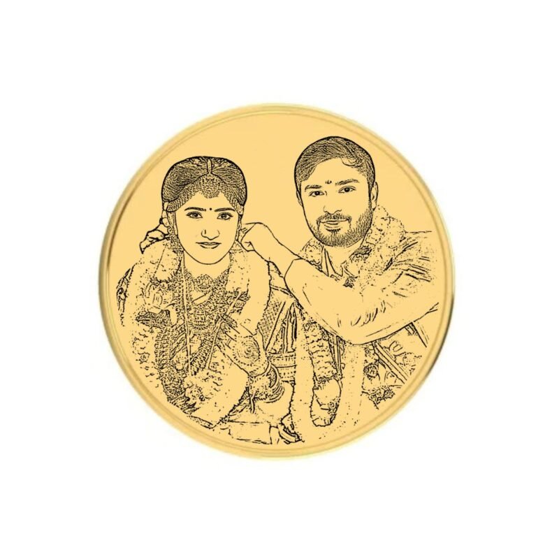 22K (916) Photo Engraved Gold Coin with BIS Hallmark (2 Gram)