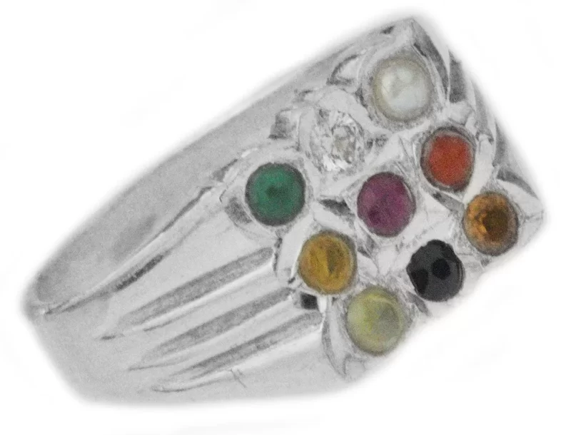 Original 925 Silver Navaratna Ring