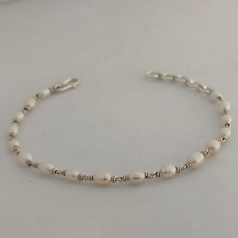 Original 925 silver pearl bracelet for women | Silver Pearl bracelet for girls - Image 2