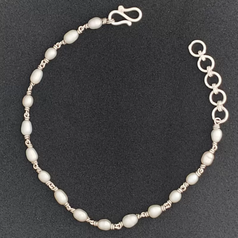 Original 925 silver pearl bracelet for women | Silver Pearl bracelet for girls - Image 3