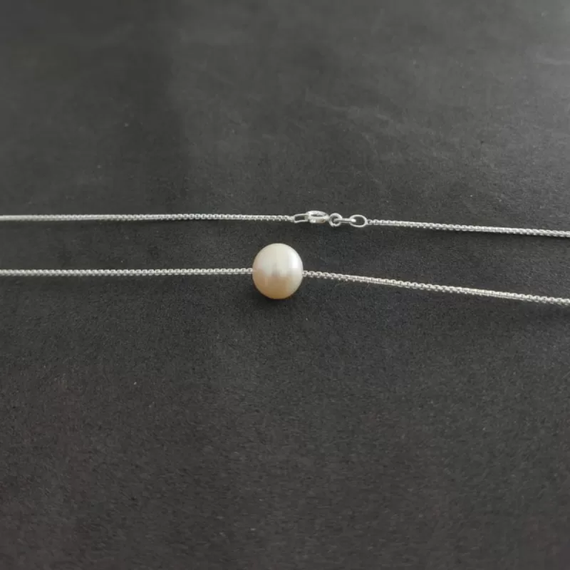 925 Sterling Silver Chain with Lustrous Pearl Pendant| Best Gift for Women & Girls | Lab Certified Freshwater Pearl - Image 2