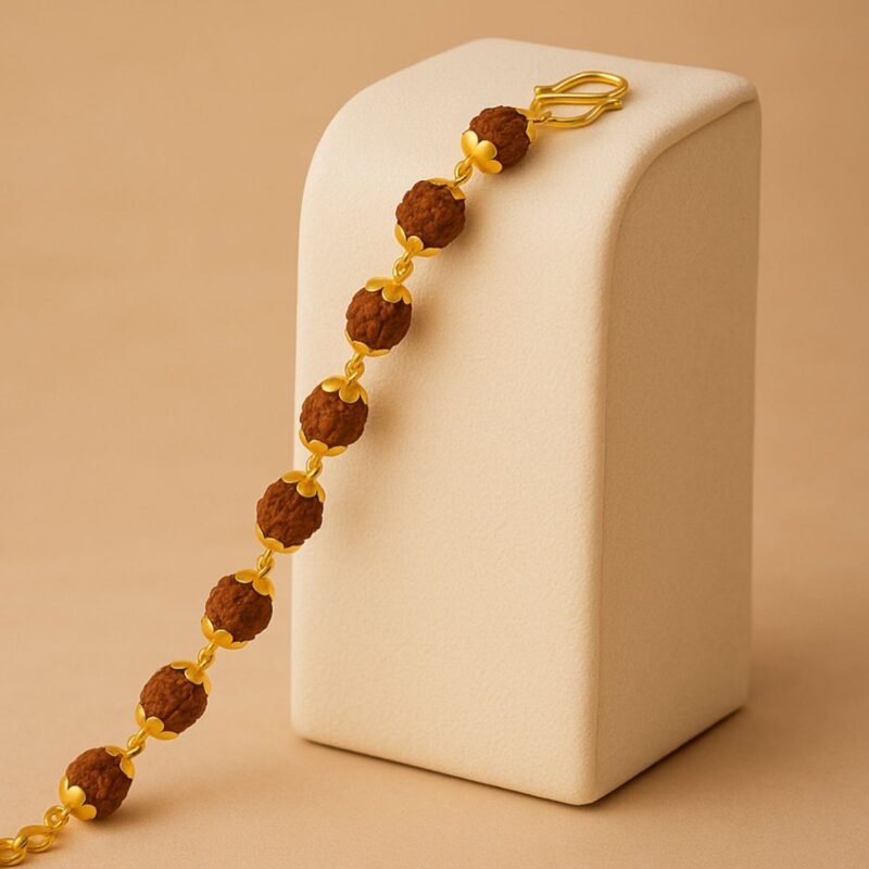 18K Rudraksh Gold Bracelet with BIS Hallmark (6 Gram)