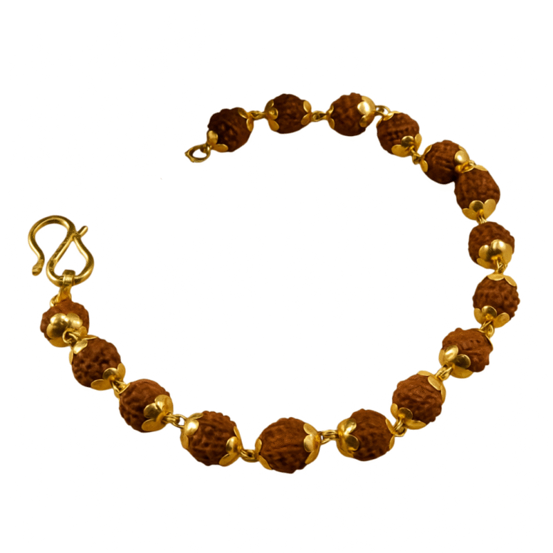 18K Rudraksh Gold Bracelet with BIS Hallmark (6 Gram) - Image 2