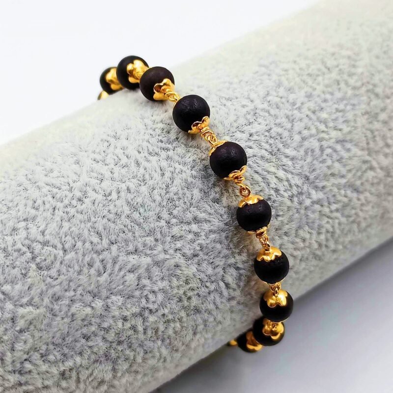 22K 916 Gold Karungali Bracelet with BIS Hallmark (6 Gram) - Image 2
