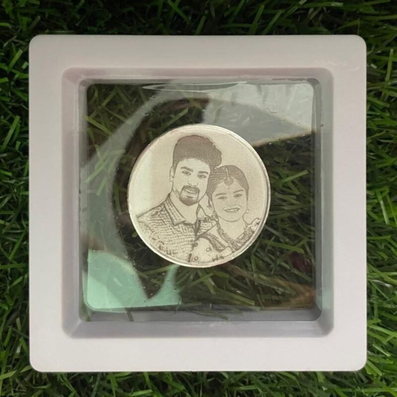 Photo Engraved Silver Coin - (20 Grams - 999 Pure Silver) | Personalized silver coin With Photo - Image 3